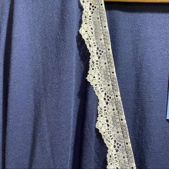 COSABELLA lace trim flirty sleep robe NAVY/MOON L - Picture 5 of 13